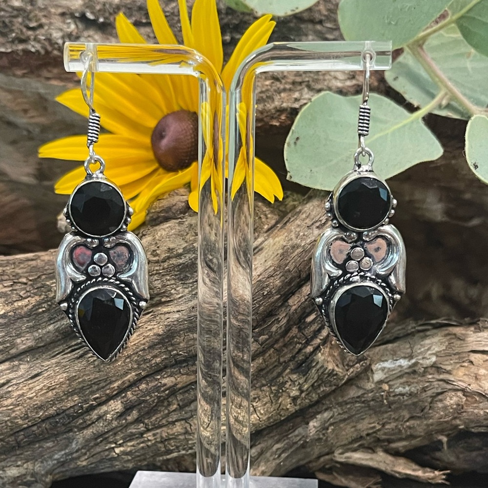 Black Onyx 925 Sterling Silver Earrings